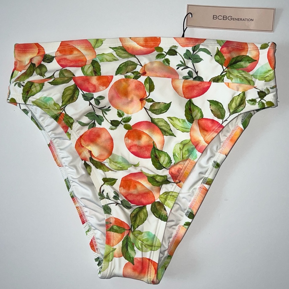 NWT BCBGeneration Peach Print Bikini Bottoms